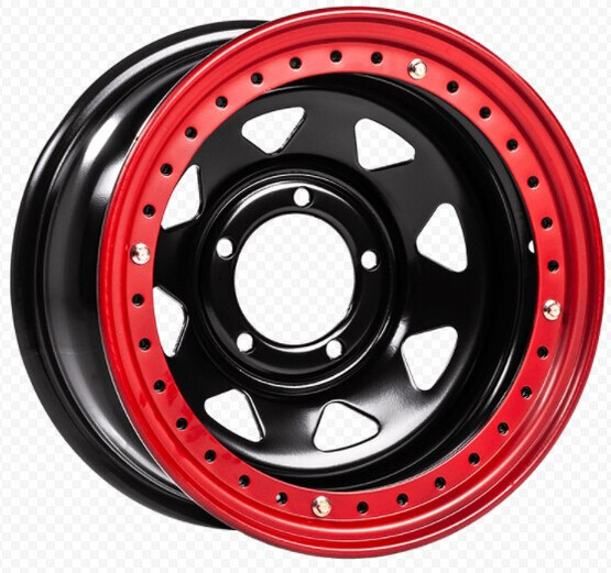 Диск Off-Road-Wheels Black 16x8 5x150 ET-14 DIA112 ЧЕРНЫЙ С БЕДЛОКОМ (КРАСНЫЙ)