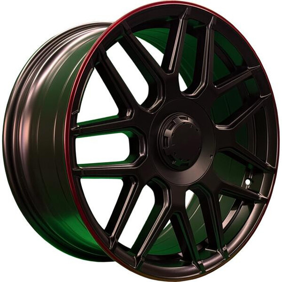 Диск Pdw L5424 19x8.5 5x130 ET38 DIA66.6 SATIN BLACK RED LIP